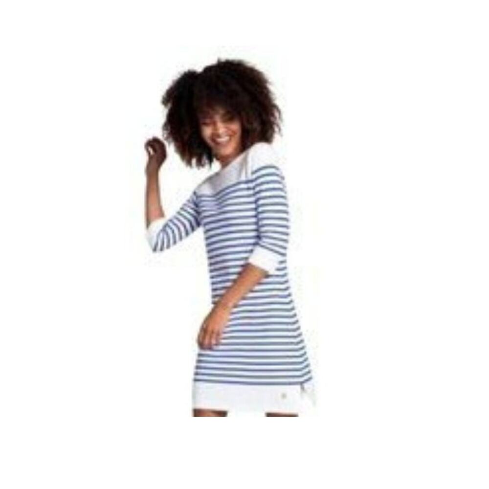 Armor Lux Made In France White & Bluen Nautical Breton Stripe Dress S - Picture 2 of 8